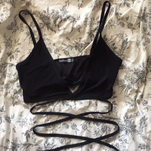Boohoo crop top wrap